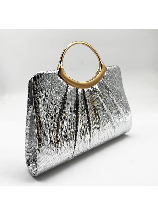 She Clutch pleated foil - Image 1